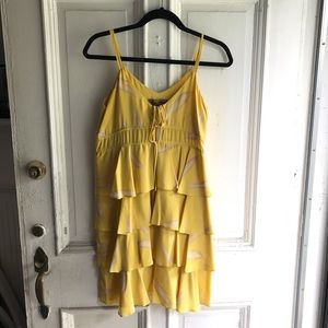 Karen Zambos Feather Ruffled Dress